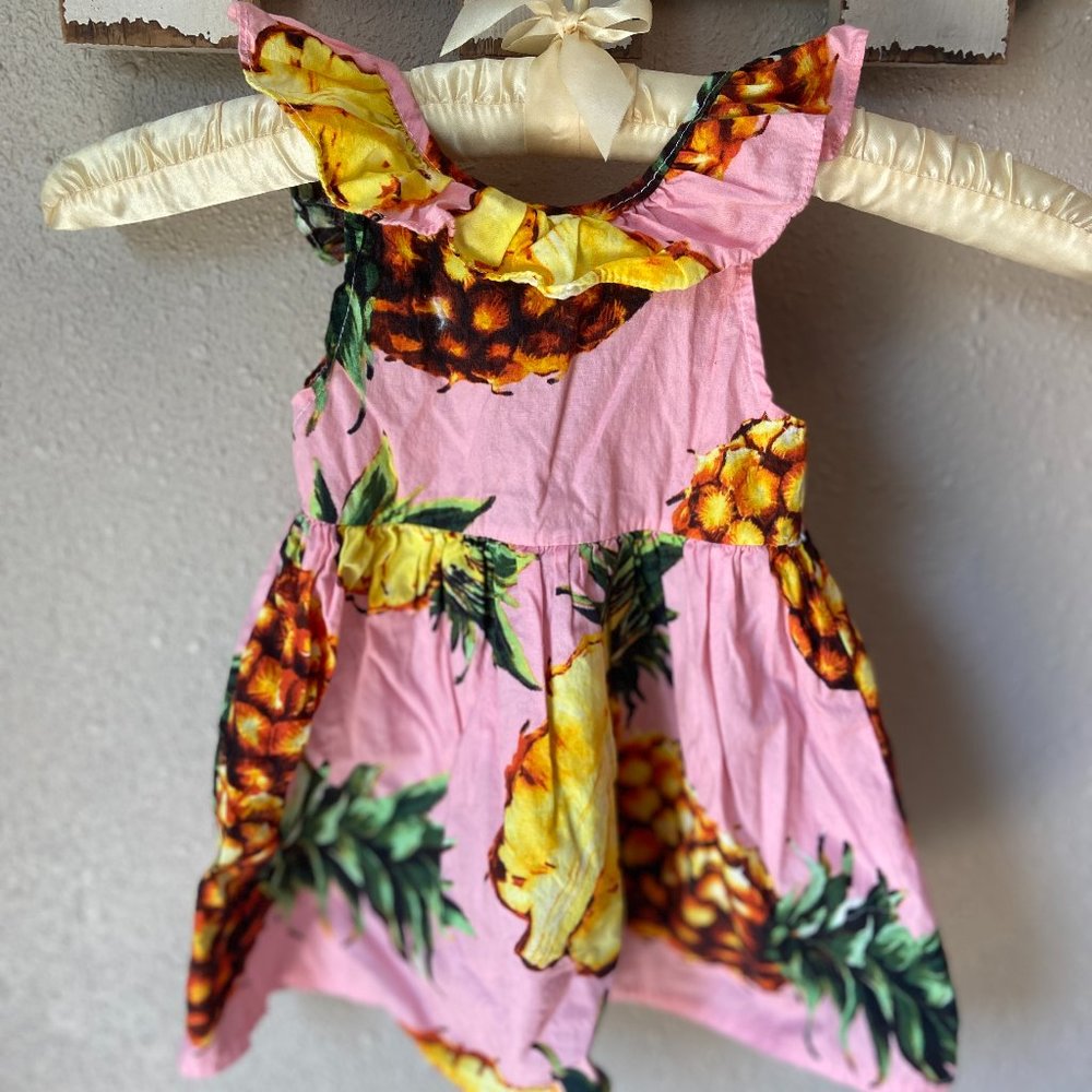 4/$20 Handmade Pink Pineapple Sleeveless Toddler Dress 2T/3T